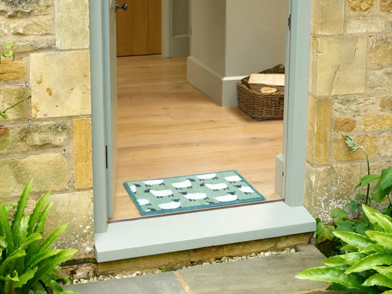 Turtle Mat Patterned Doormat in Flock Green-3