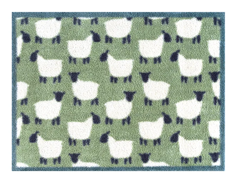 Turtle Mat Patterned Doormat in Flock Green-1