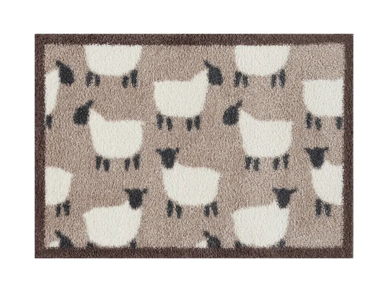 Turtle Mat Patterned Doormat in Flock Neutral