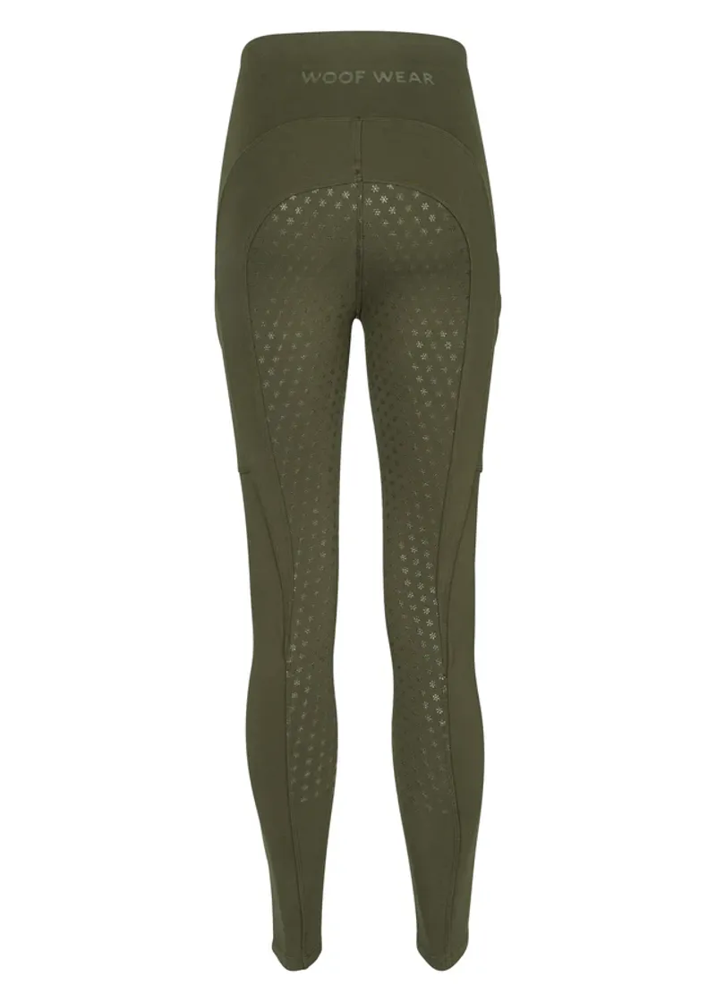 Woof Wear Winter Riding Tights Full Seat Olive-1