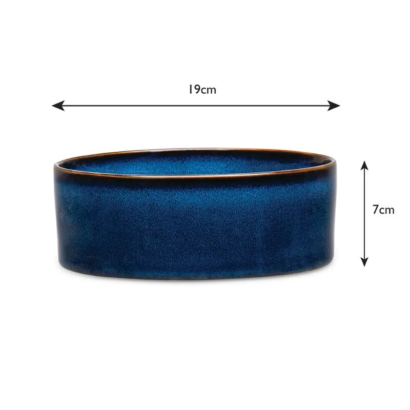 Scruffs Reactive Glaze Pet Bowl Midnight Blue-3