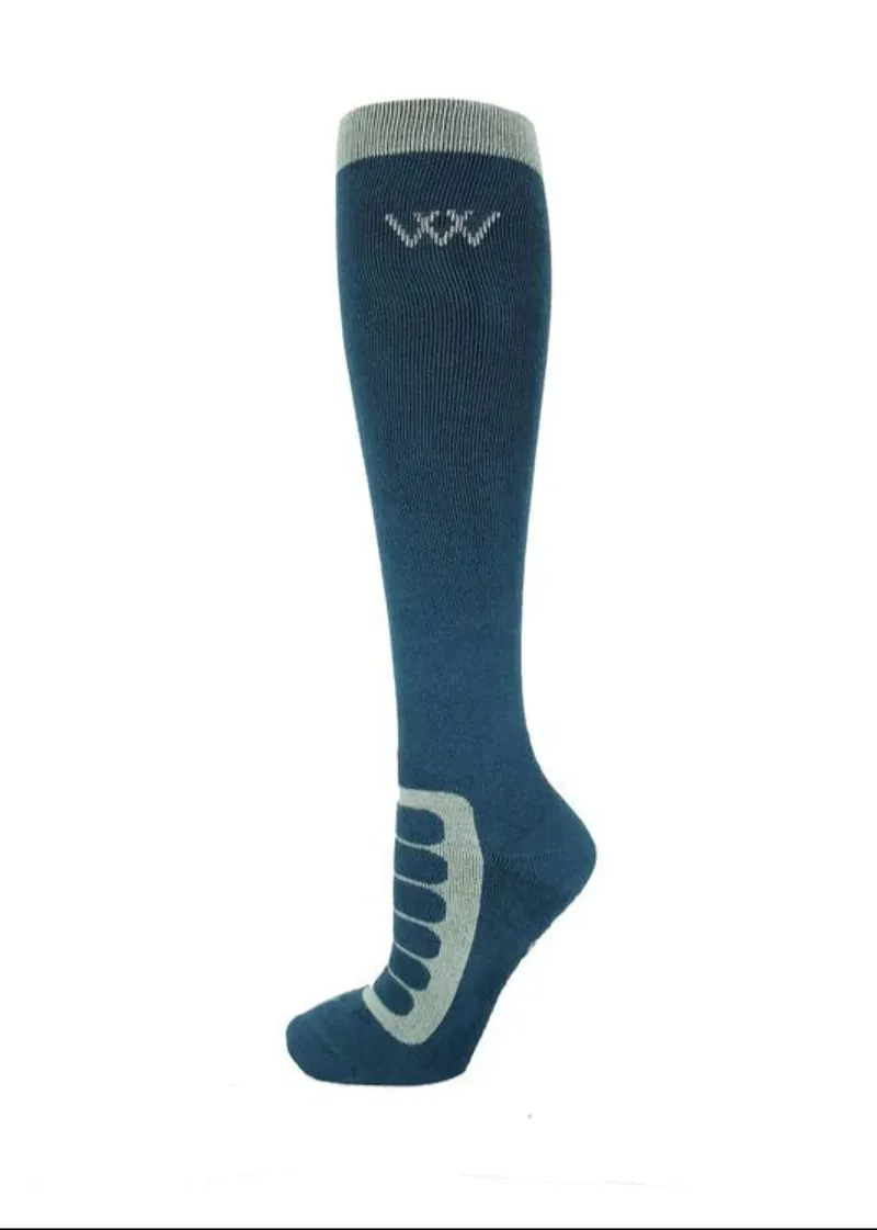 Woof Wear Long Bamboo Tech Riding Socks Petrol and Sage