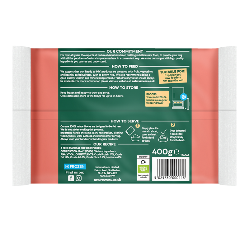 Natures Menu Just Beef Mince 400g-1