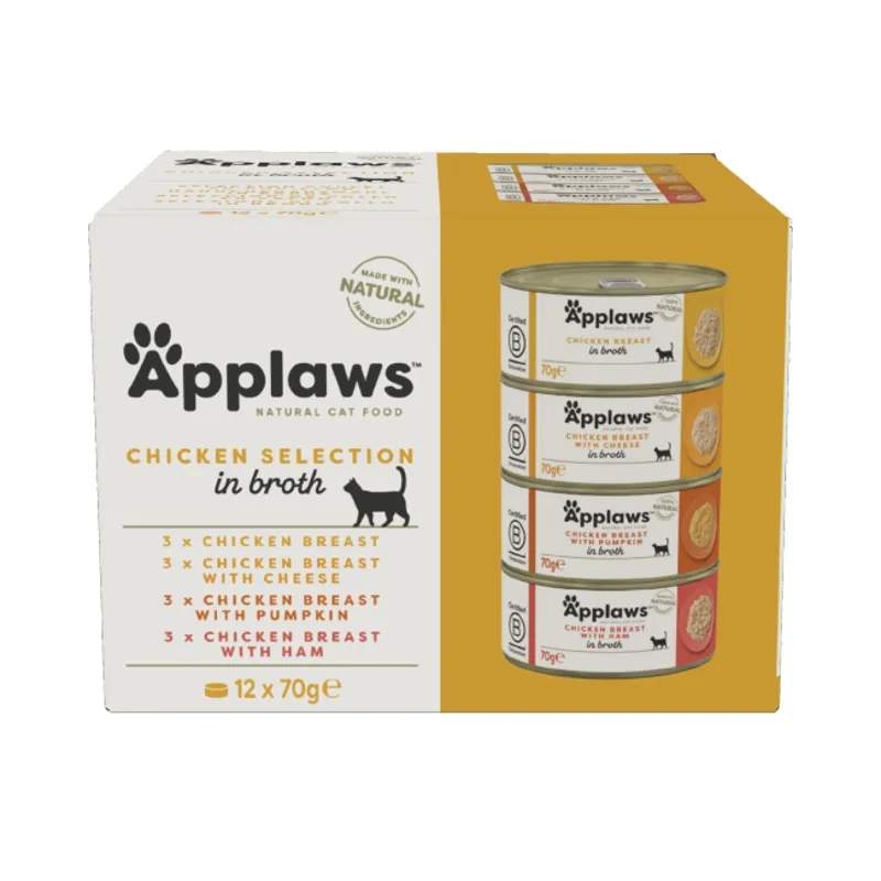 Applaws Cat Can Chicken Selection in Broth 12x70g