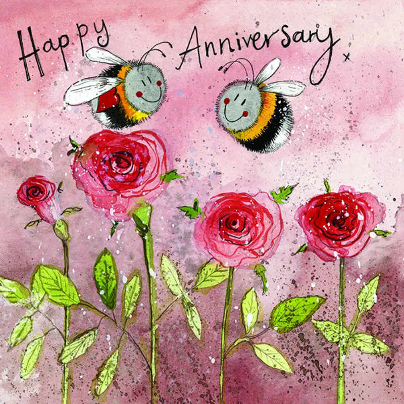 Alex Clark Bees and Roses Anniversary Card