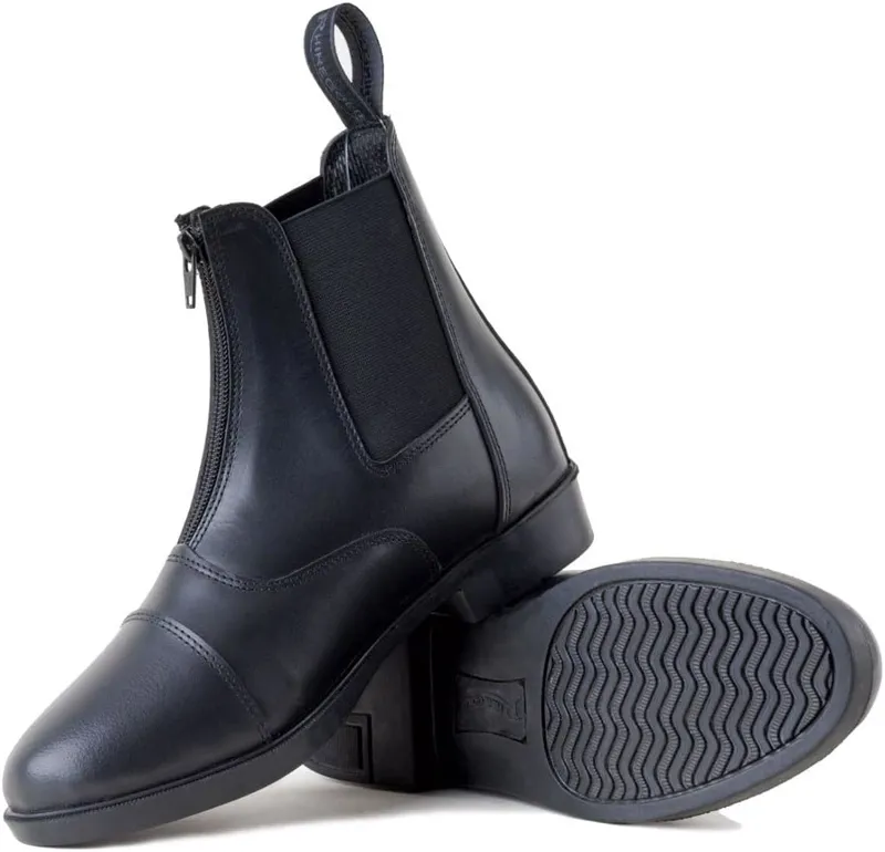 Rhinegold Junior Boston Zip Front Paddock Boot - Black