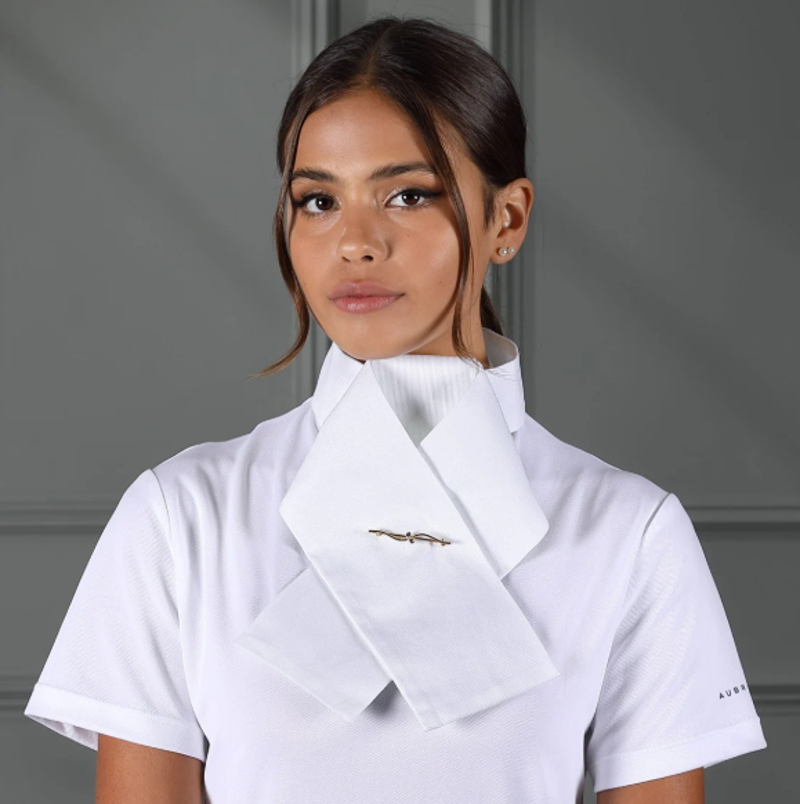 Ready Tied Brocade Riding Stock WHITE