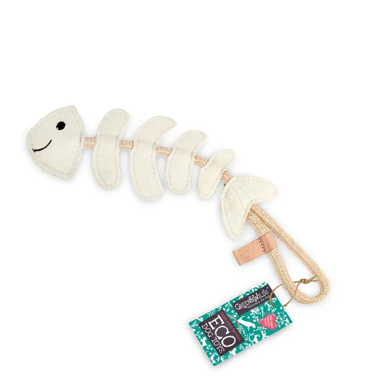 Green and Wilds Thin Lizzie the Bonefish Eco Dog Toy