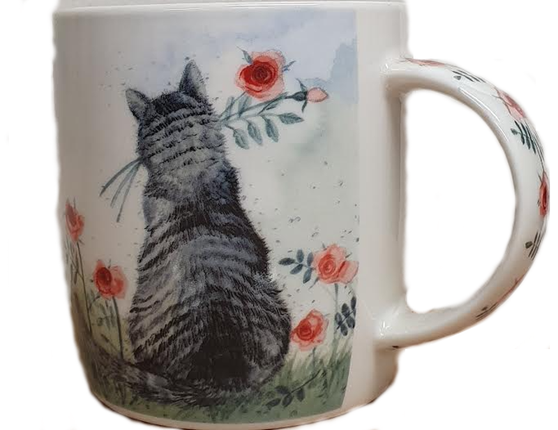 Alex Clark Cat and Roses Mug
