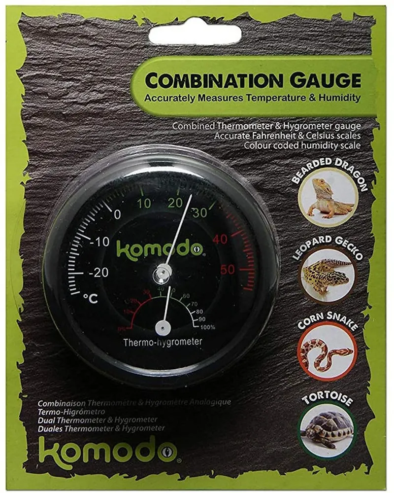 Komodo Analogue Hygrometer and Thermometer