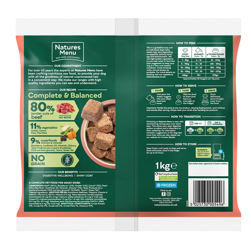 Natures Menu Beef Nuggets 1kg-1