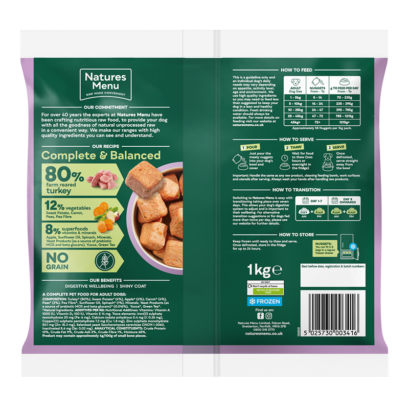 Natures Menu 80% Turkey with Superfoods 1kg-1