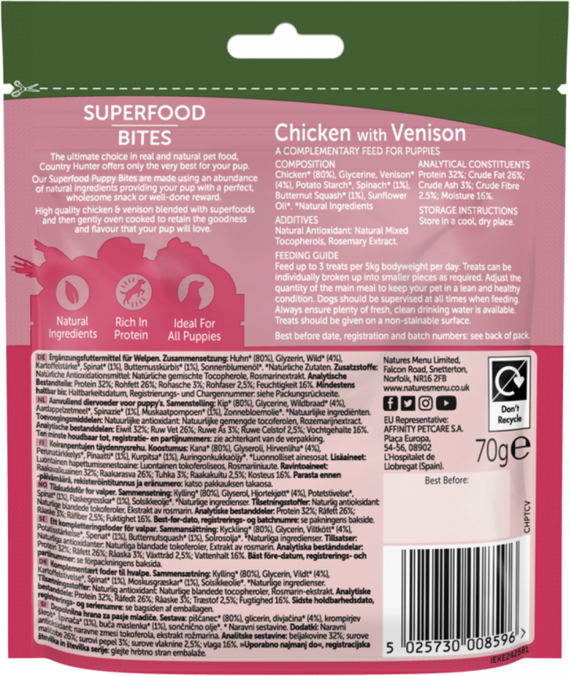 Natures Menu Puppy Chicken with Venison Superfood Bites-1