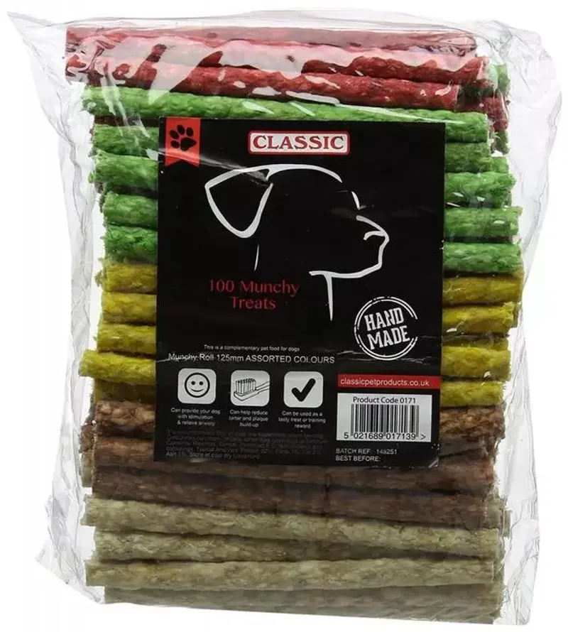 Classic Small Munchy Rolls Mixed 5in x9mm 100 Pack