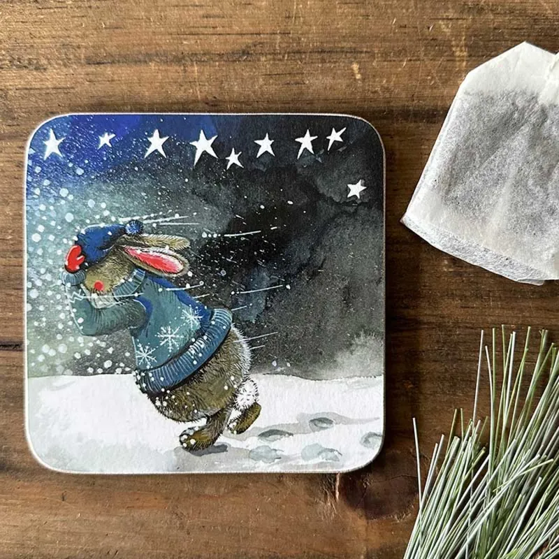 Alex Clark Footsteps Christmas Coaster
