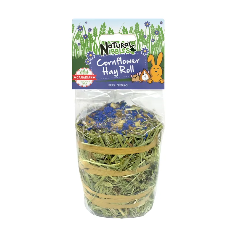 Natural Nibbles Timothy Hay Roll Cornflower