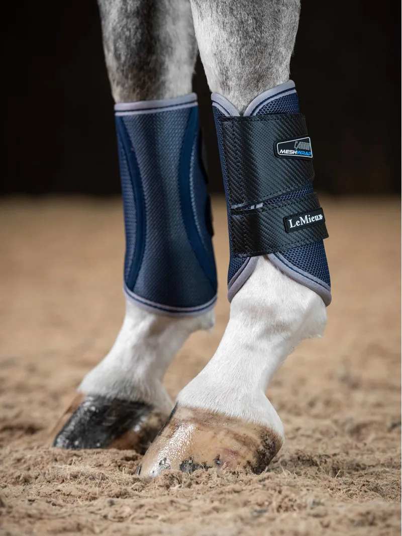 LeMieux Carbon Mesh Wrap Boots - Navy X-Large-4