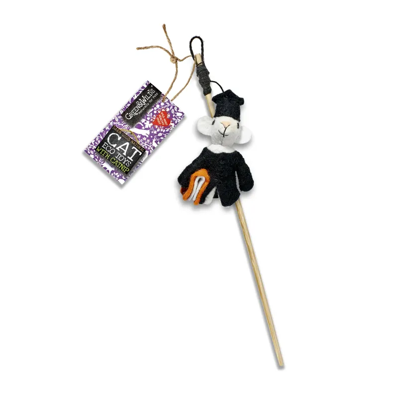 Green and Wilds Archibald Mouse Teaser Toy with Catnip