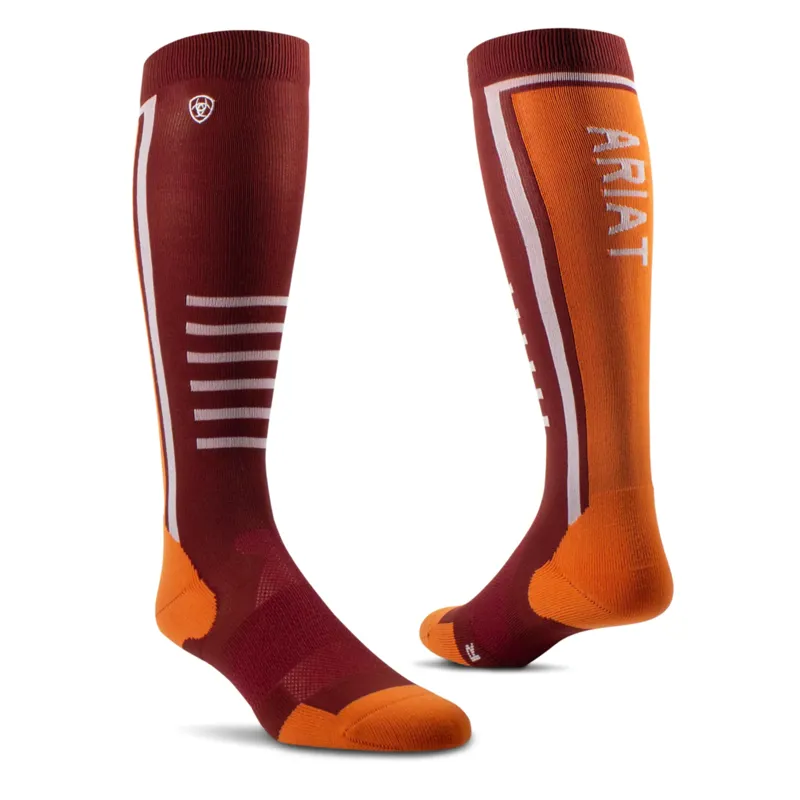 Ariat UltraThin Performance Socks Fired Brick/Pumpkin
