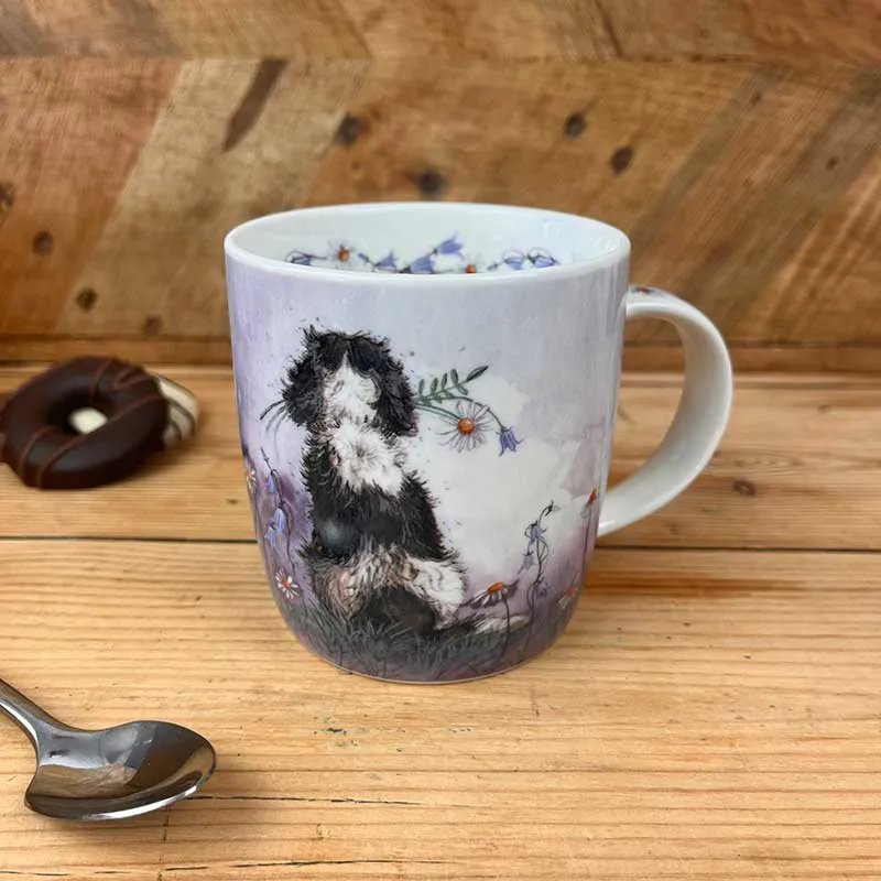 Alex Clark Spaniel And Flowers Mug