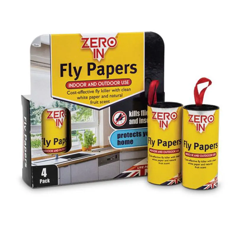 Zero In Fly Papers - 4 pack