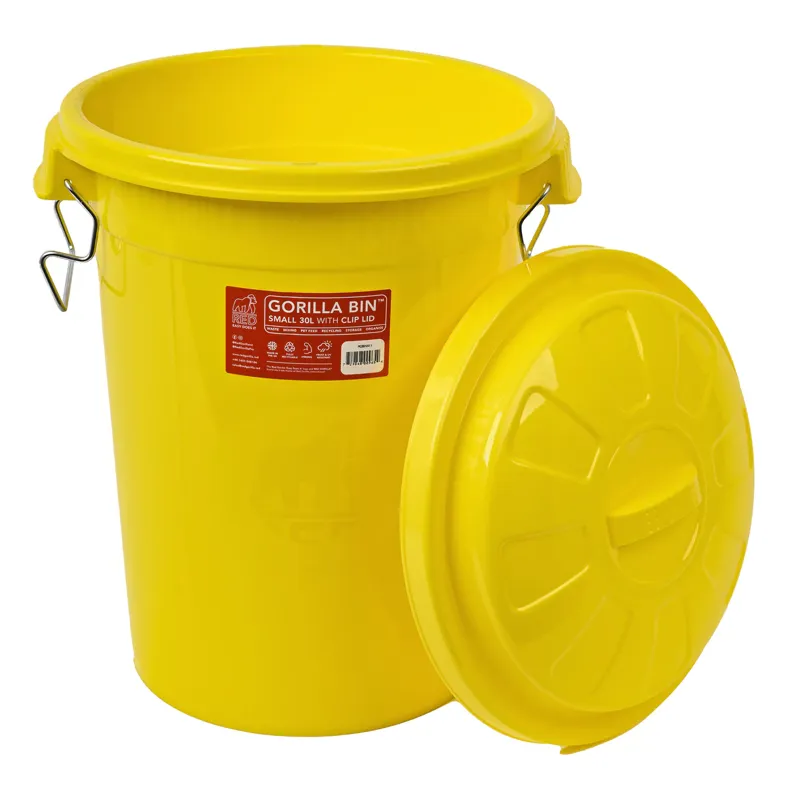 Gorilla Bin 30L Bin with Clip Lid Yellow