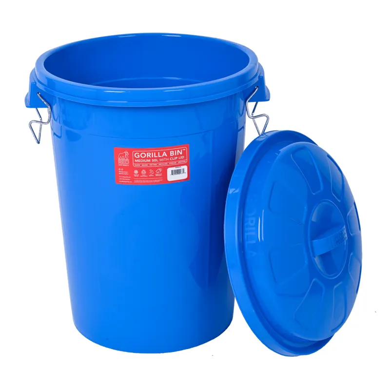 Gorilla Bin 50L Bin with Clip Lid Blue