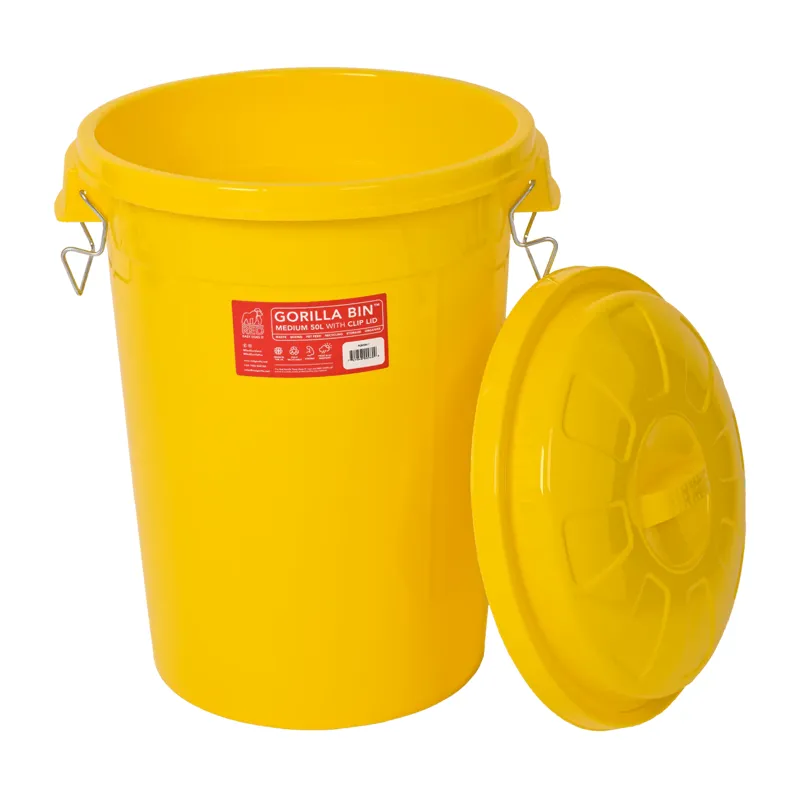 Gorilla Bin 50L Bin with Clip Lid Yellow