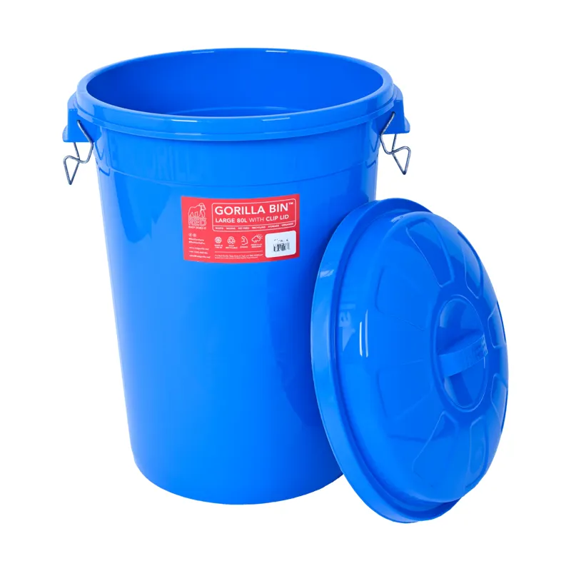 Gorilla Bin 80L Bin with Clip Lid Blue