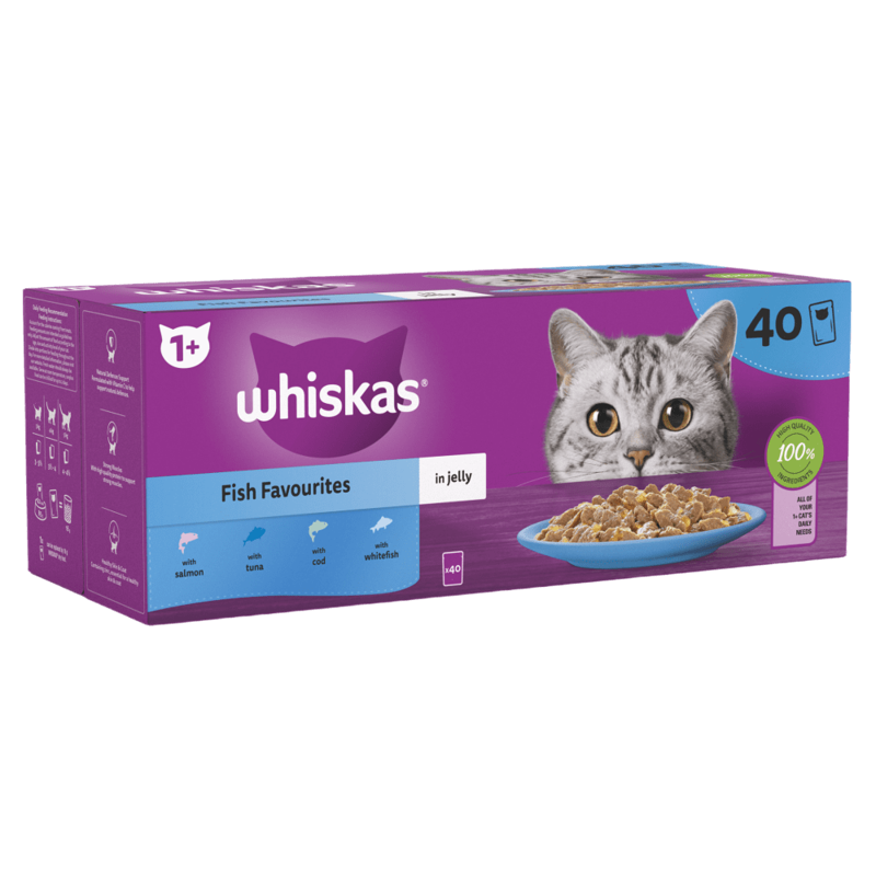 Whiskas 1+ Fish Favourites in Jelly 40x85g