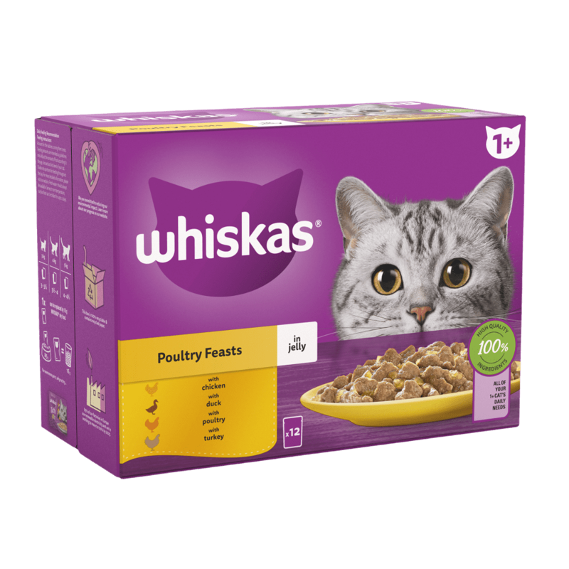 Whiskas 1+ Poultry Feasts in Jelly 12x85g