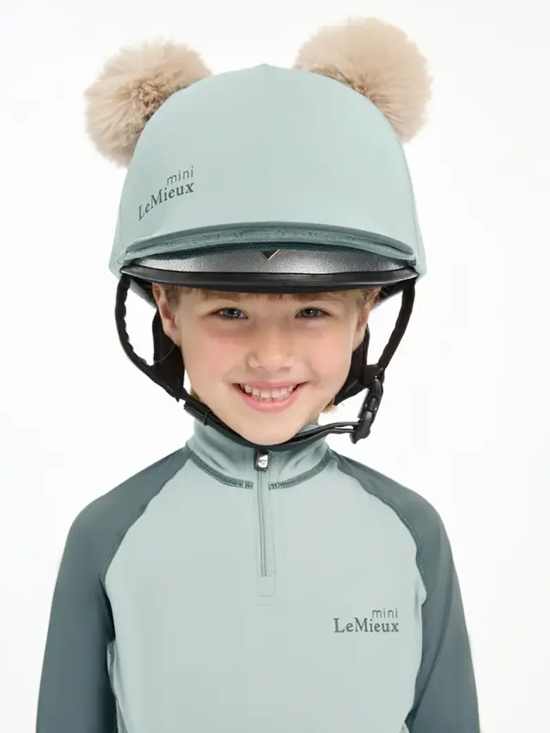 LeMieux Mini Double Pom Hat Silk Glacier