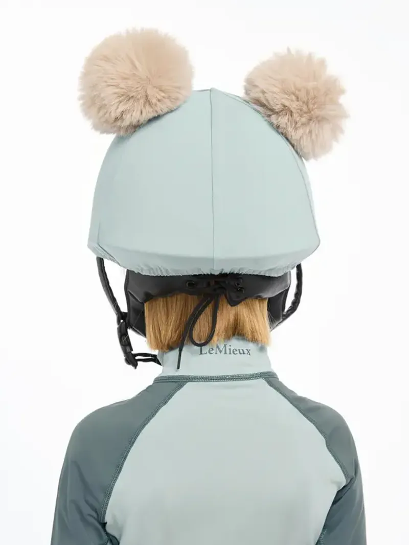 LeMieux Mini Double Pom Hat Silk Glacier-1