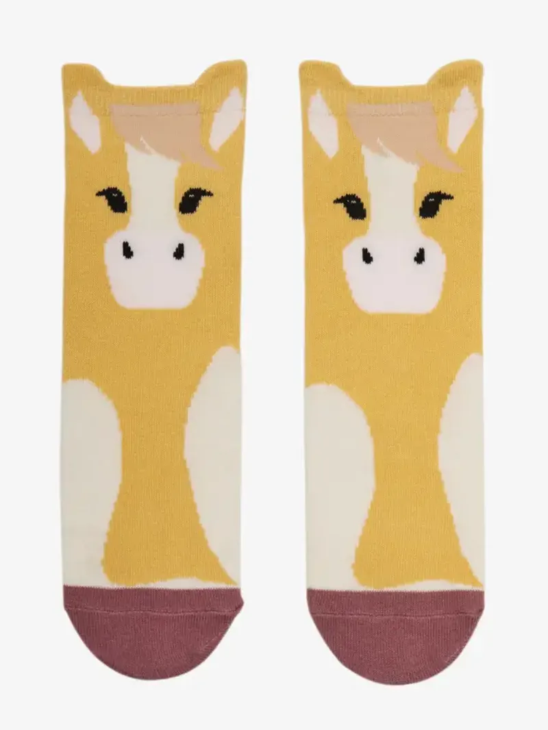 LeMieux Mini Character Socks 2pk Lemon