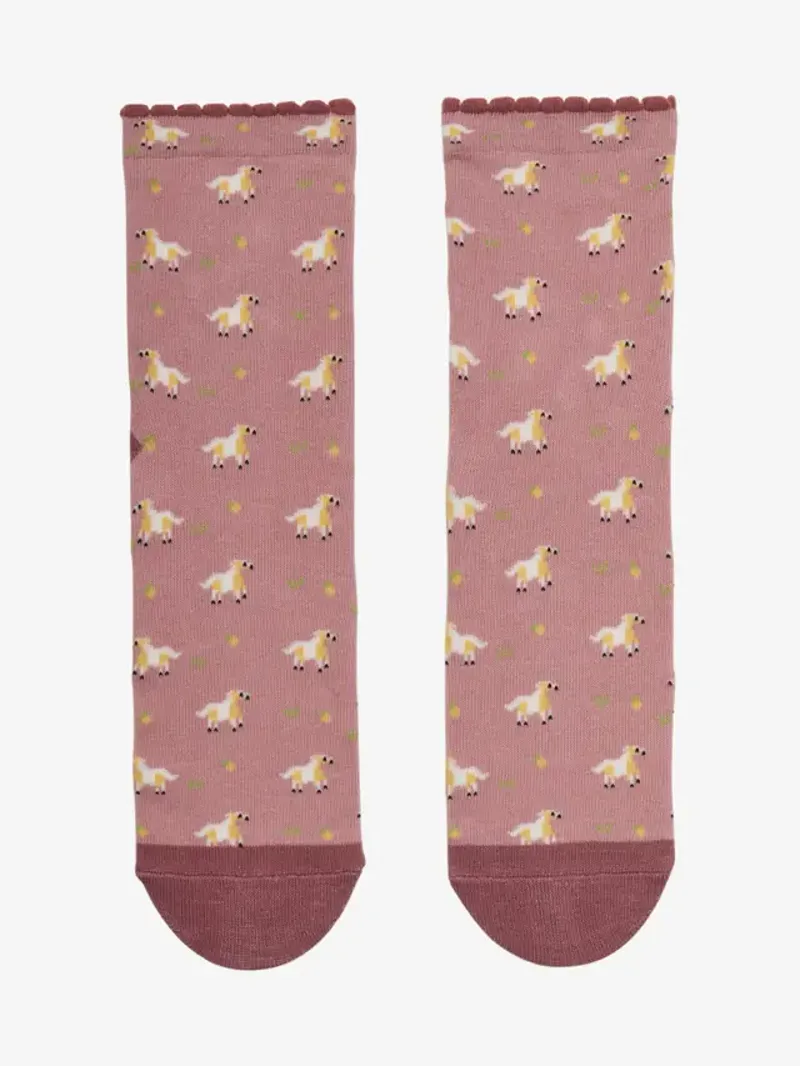 LeMieux Mini Character Socks 2pk Lemon-1
