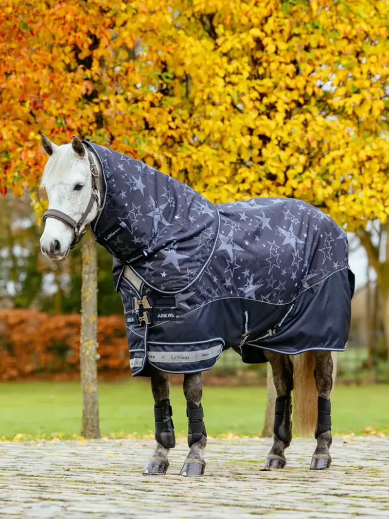 LeMieux Arika Star 0g Turnout Rug Navy