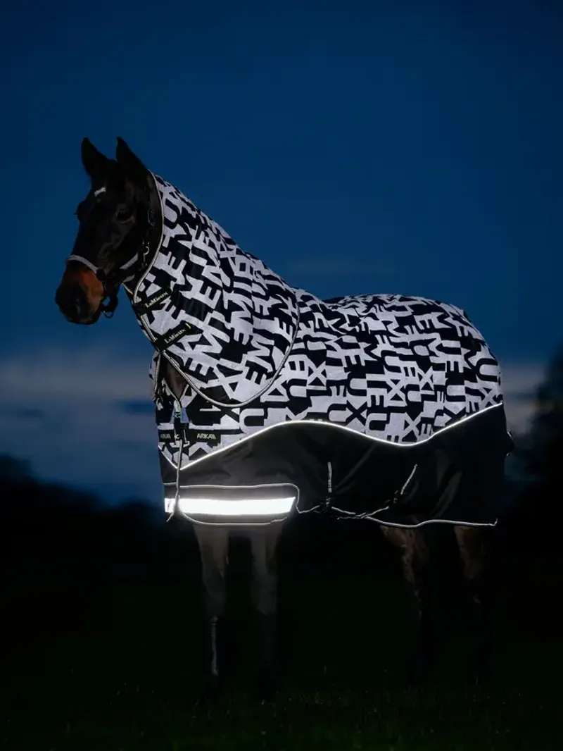 LeMieux Arika Reflective 0g Turnout Rug Black-1
