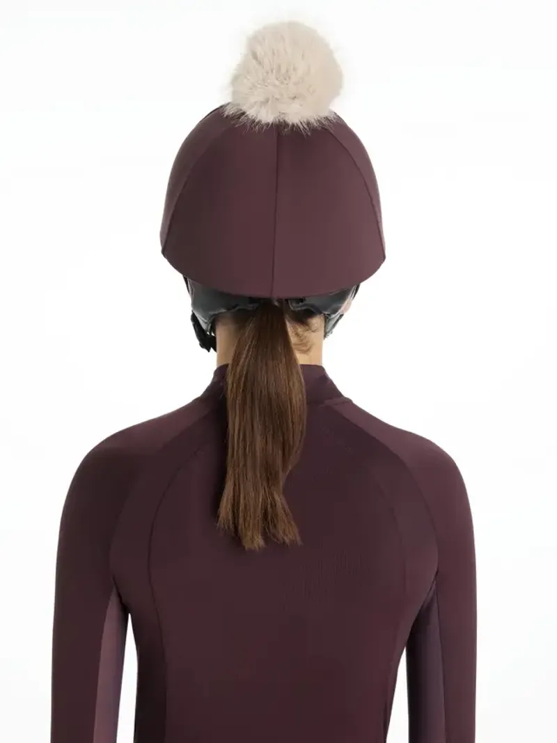 LeMieux Classique Pom Hat Silk Damson-1