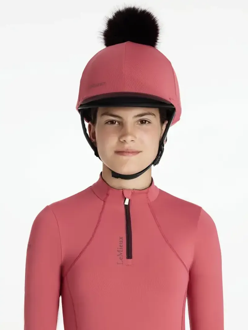 LeMieux Classique Pom Hat Silk Cranberry