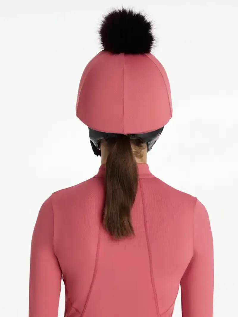 LeMieux Classique Pom Hat Silk Cranberry-1