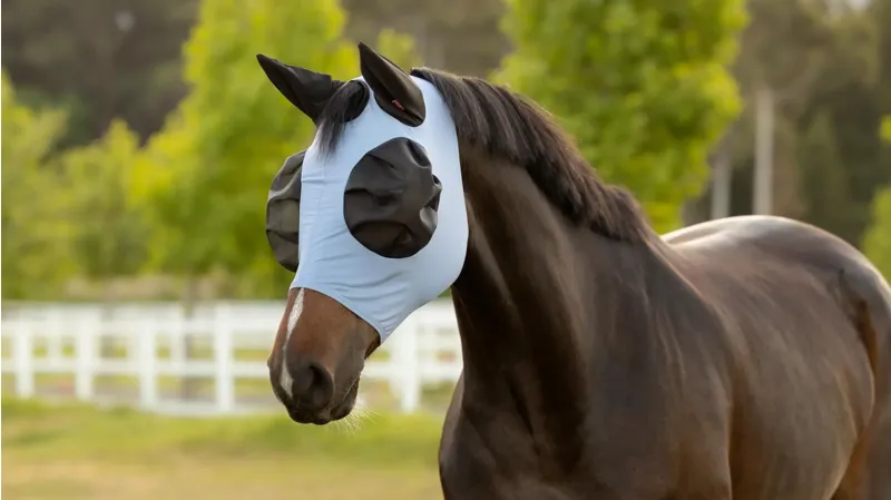 Bug Relief Half Fly Mask Powder Blue