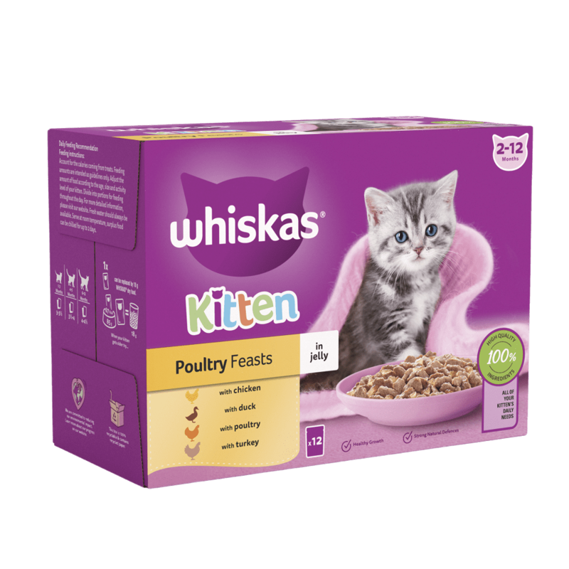 Whiskas Kitten Poultry Feasts in Jelly 12x85g