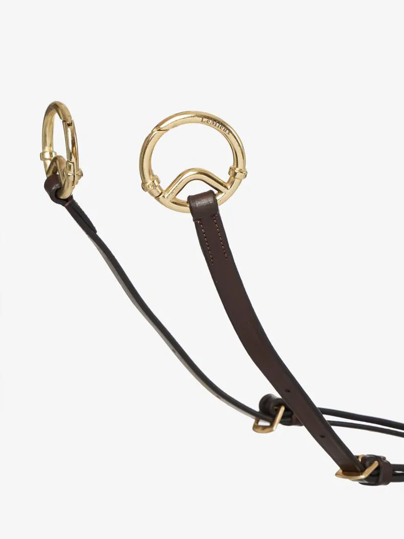 LeMieux Breastplate with D-Ring Attachment in Havana/Brass-2
