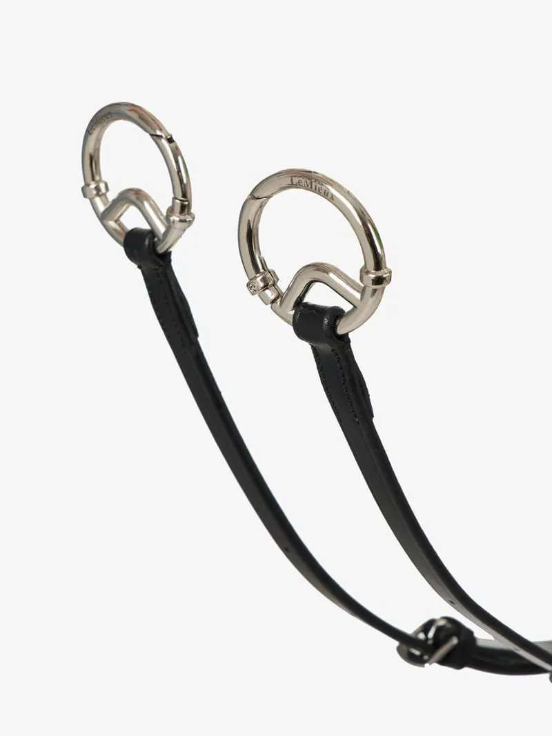 LeMieux Breastplate with D-Ring Attachment in Black/Silver-2