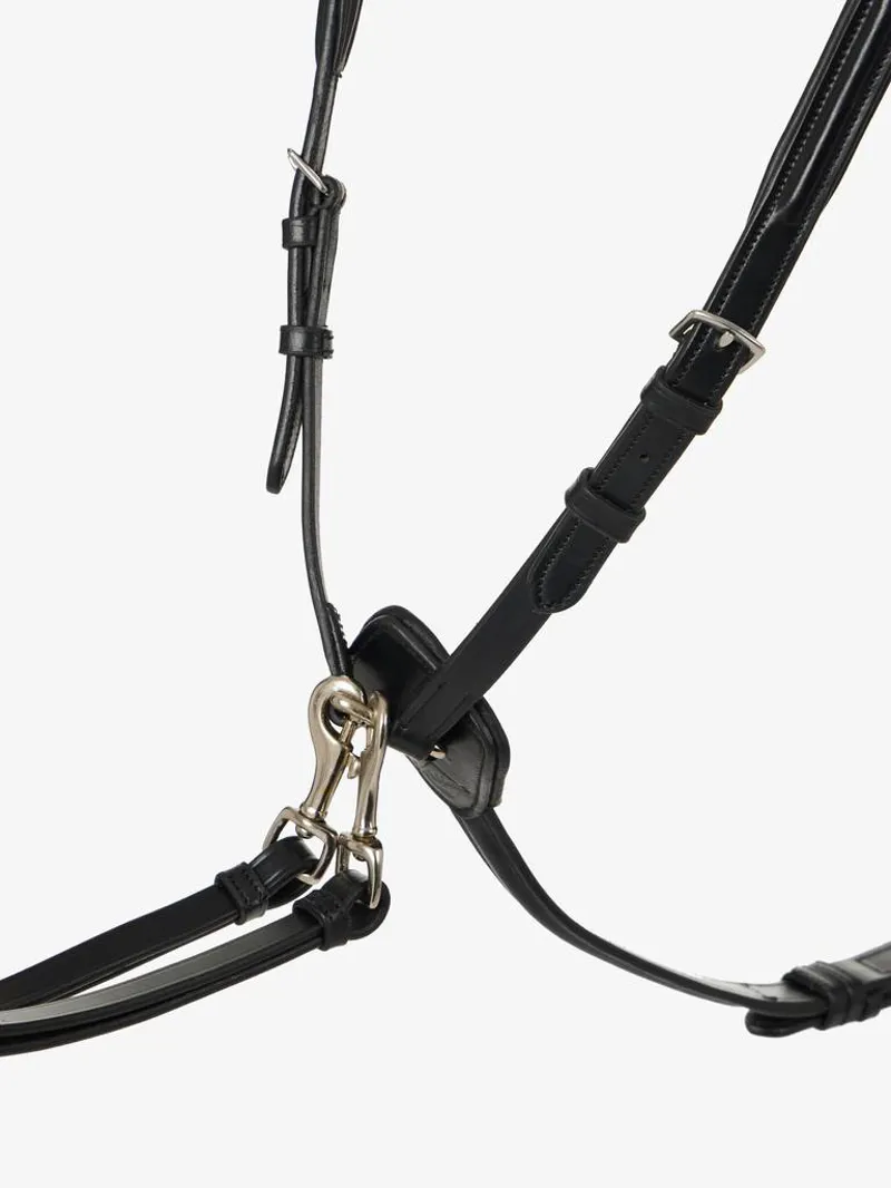LeMieux Breastplate with D-Ring Attachment in Black/Silver-3