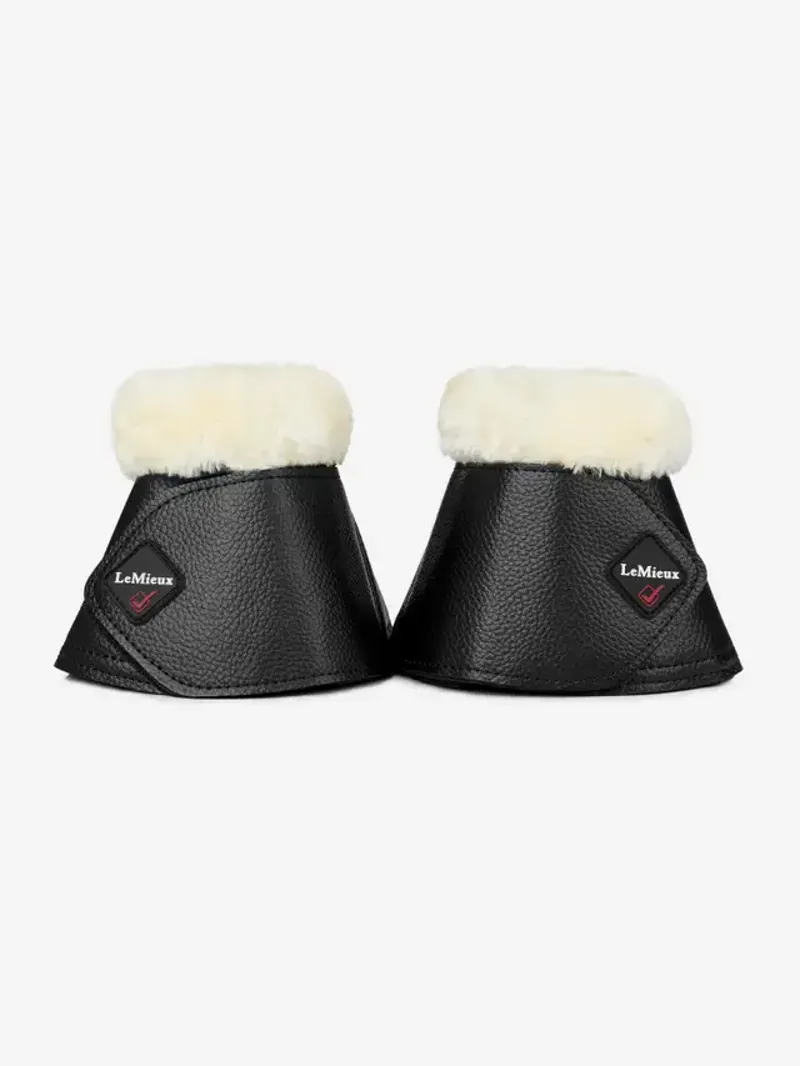 LeMieux Fleece WrapRound Over Reach Boots Black/Natural