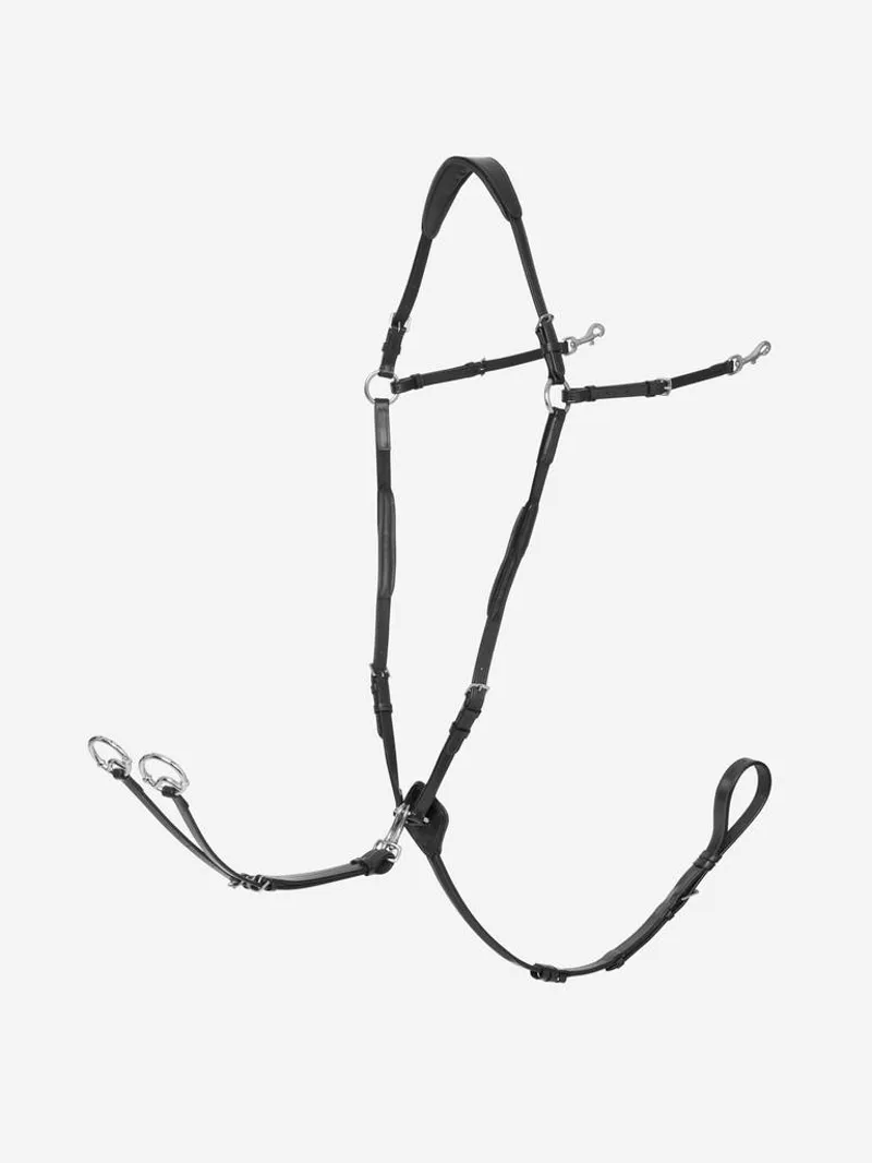 LeMieux Breastplate with D-Ring Attachment in Black/Silver