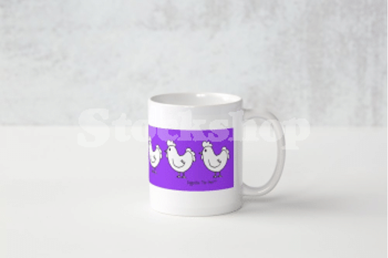 Stockshop Eggatha the Hen Mug Purple