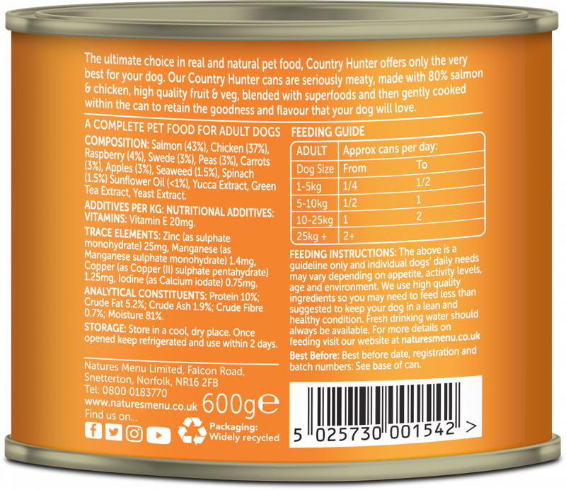 Natures Menu Country Hunter Salmon and Chicken with Superfoods 600g-1