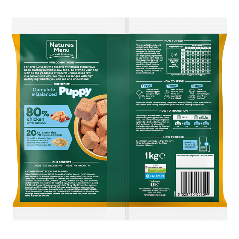 Natures Menu Puppy Nuggets Chicken and Salmon 1kg-1